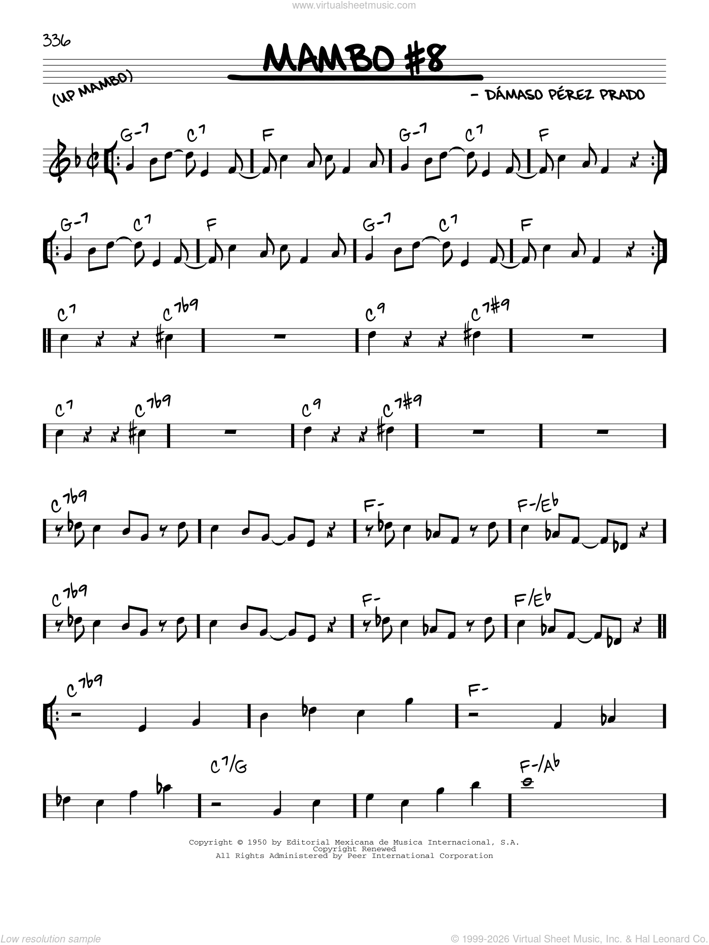 Template Cd R Es Mambo Mambo #8 sheet music (real book - melody and chords) (real book)