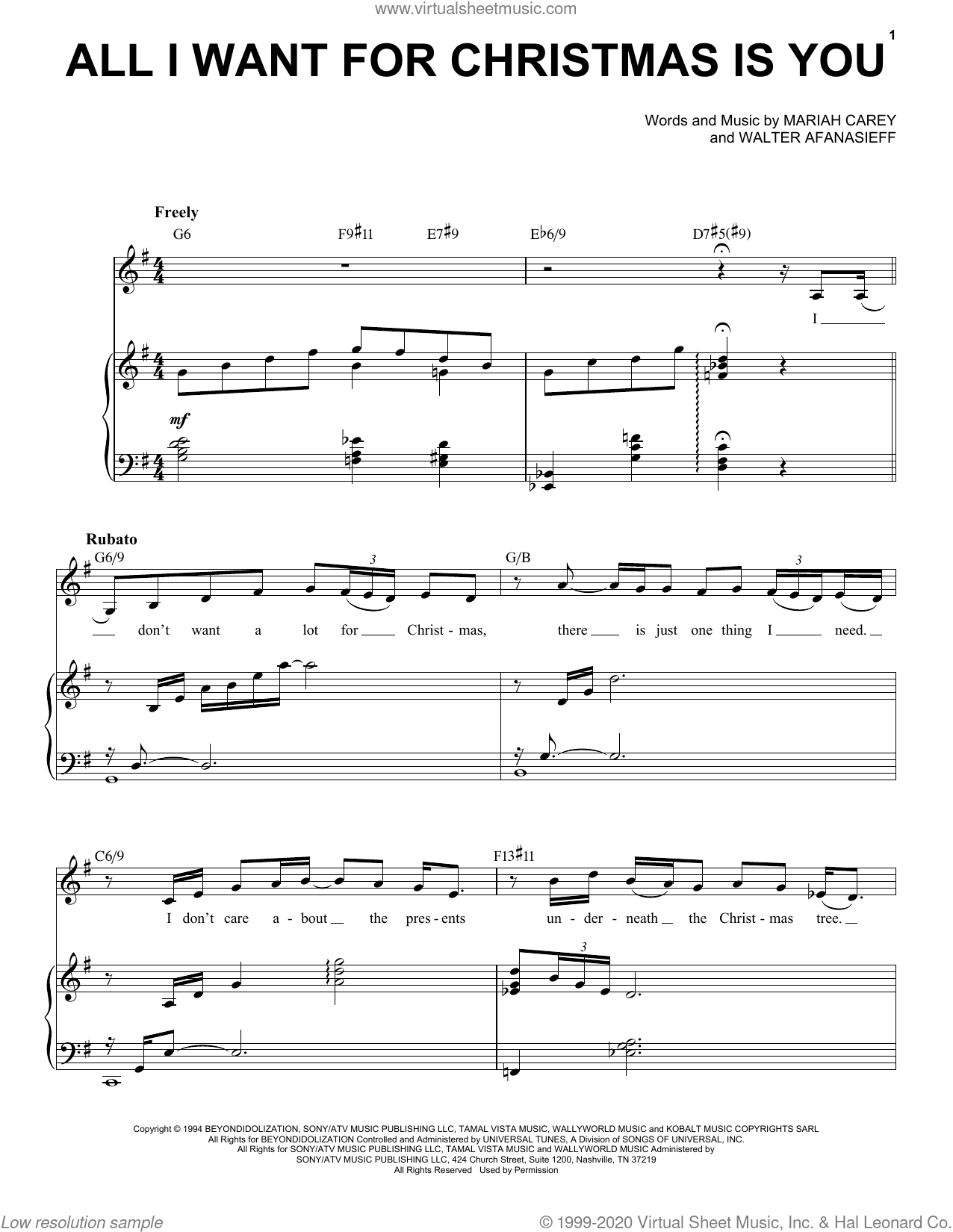 All I Want For Christmas Is You Jazz Version Arr Brent Edstrom Sheet Music For Voice And 