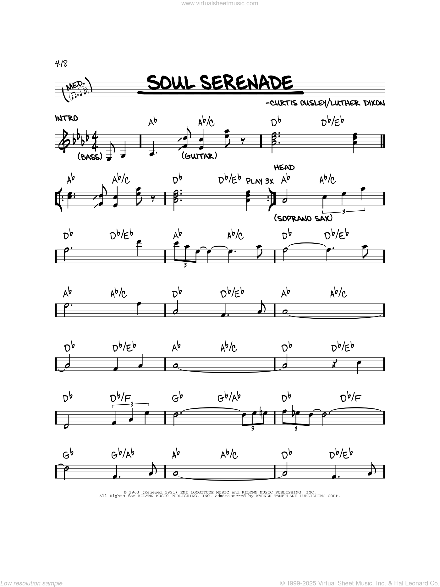 Soul Serenade sheet music (real book - melody and chords) (real book)