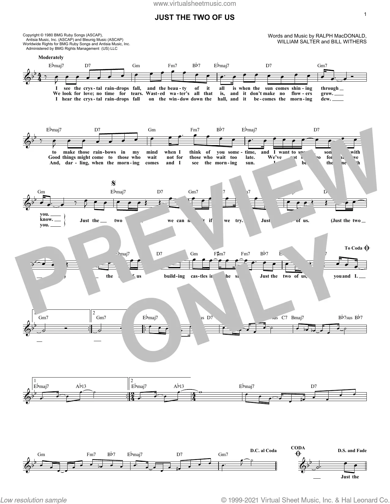 Just The Two Of Us by Bill Withers - Bass Guitar - Digital Sheet