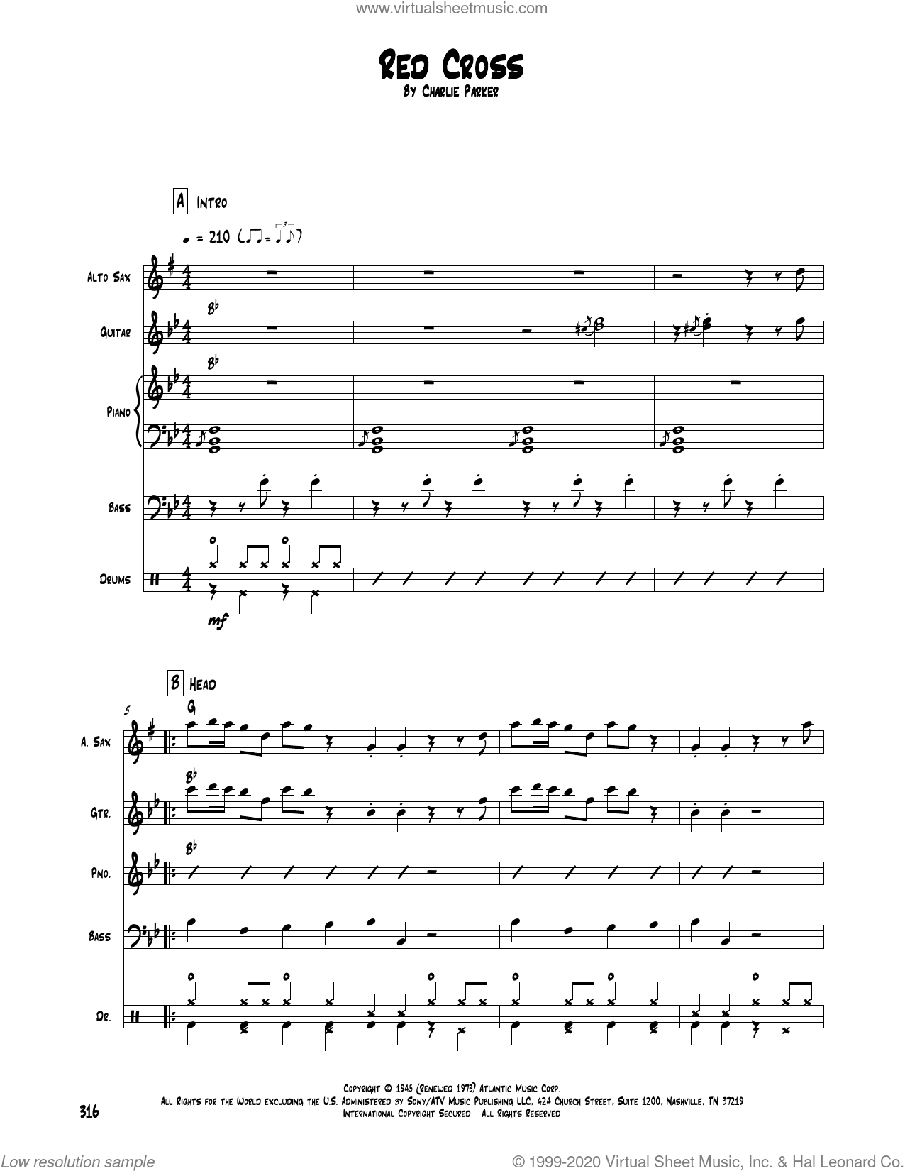 Red Cross sheet music for chamber ensemble (Transcribed Score)