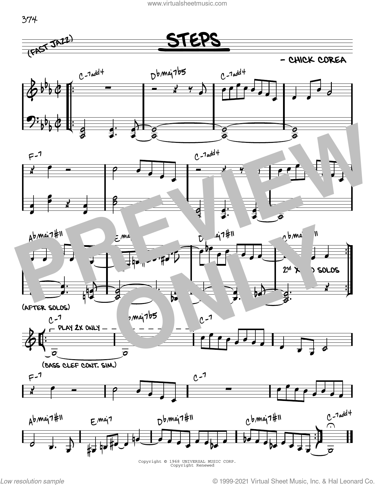 Steps [Reharmonized version] (arr. Jack Grassel) sheet music (real book ...