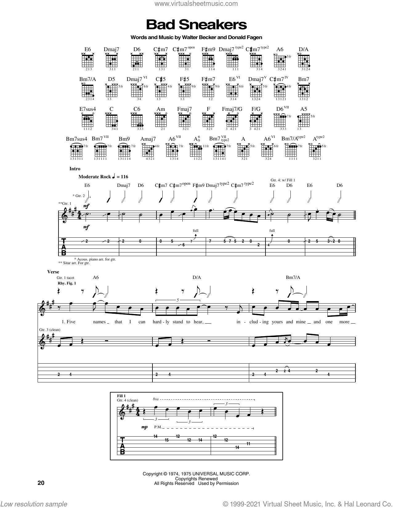 Sneakers sheet guitar (tablature) (PDF)