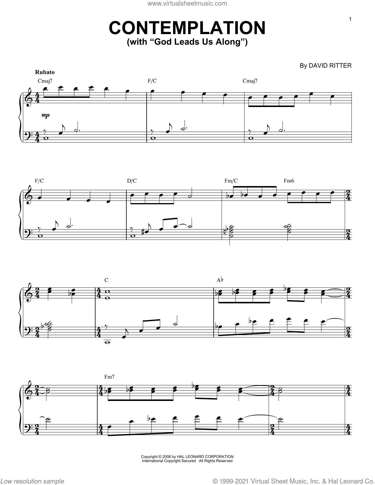 David Ritter: Contemplation sheet music for piano solo (PDF)