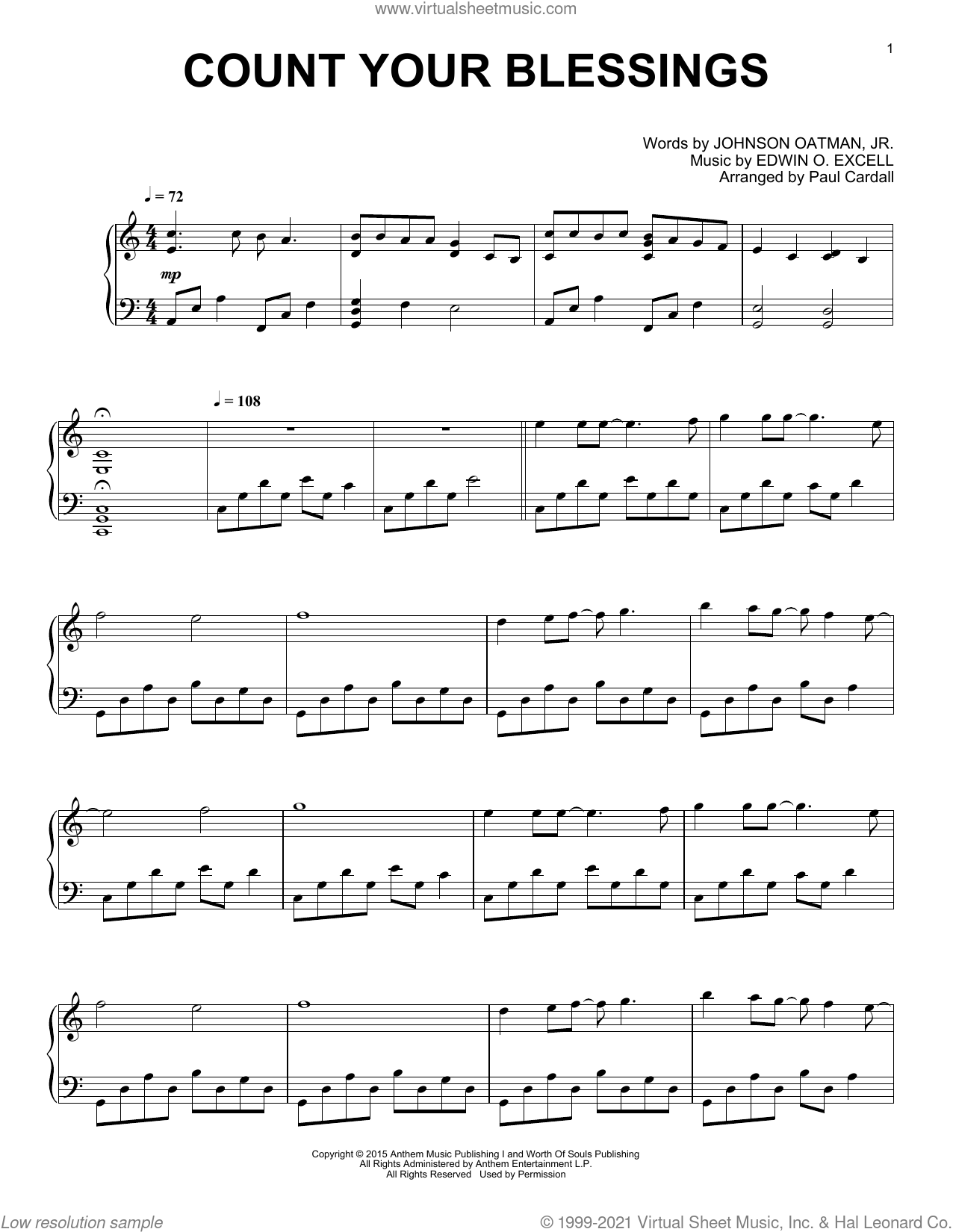 Count Your Blessings Sheet Music For Piano Solo Pdf Interactive 