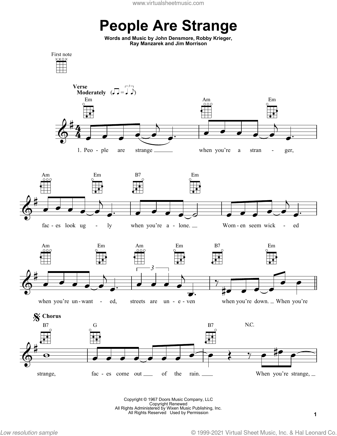 Patience sheet music for ukulele (PDF-interactive)