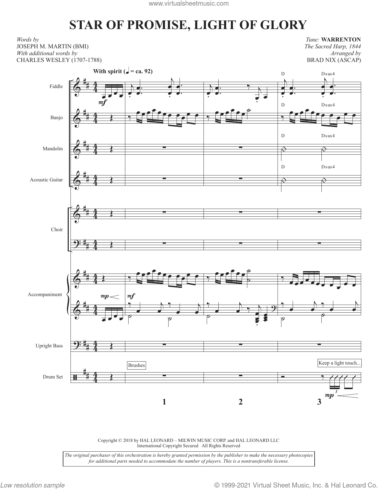 Star of Promise, Light of Glory (arr. Brad Nix) sheet music (complete ...