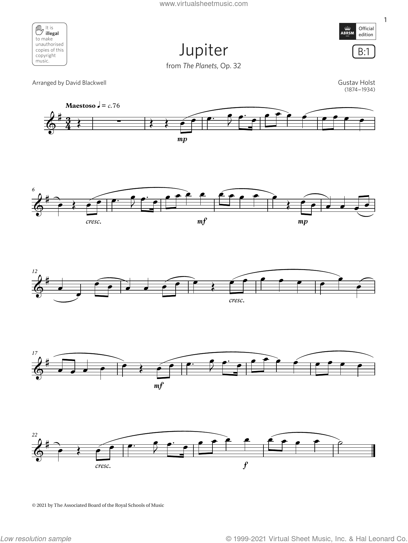 Jupiter (from The Op. 32) (Grade 2 List B1 from the ABRSM