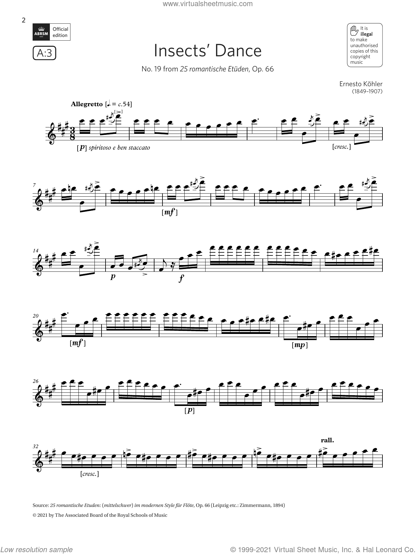 Insects' Dance (from 25 romantische Etuden) (Grade 7 A3 from the