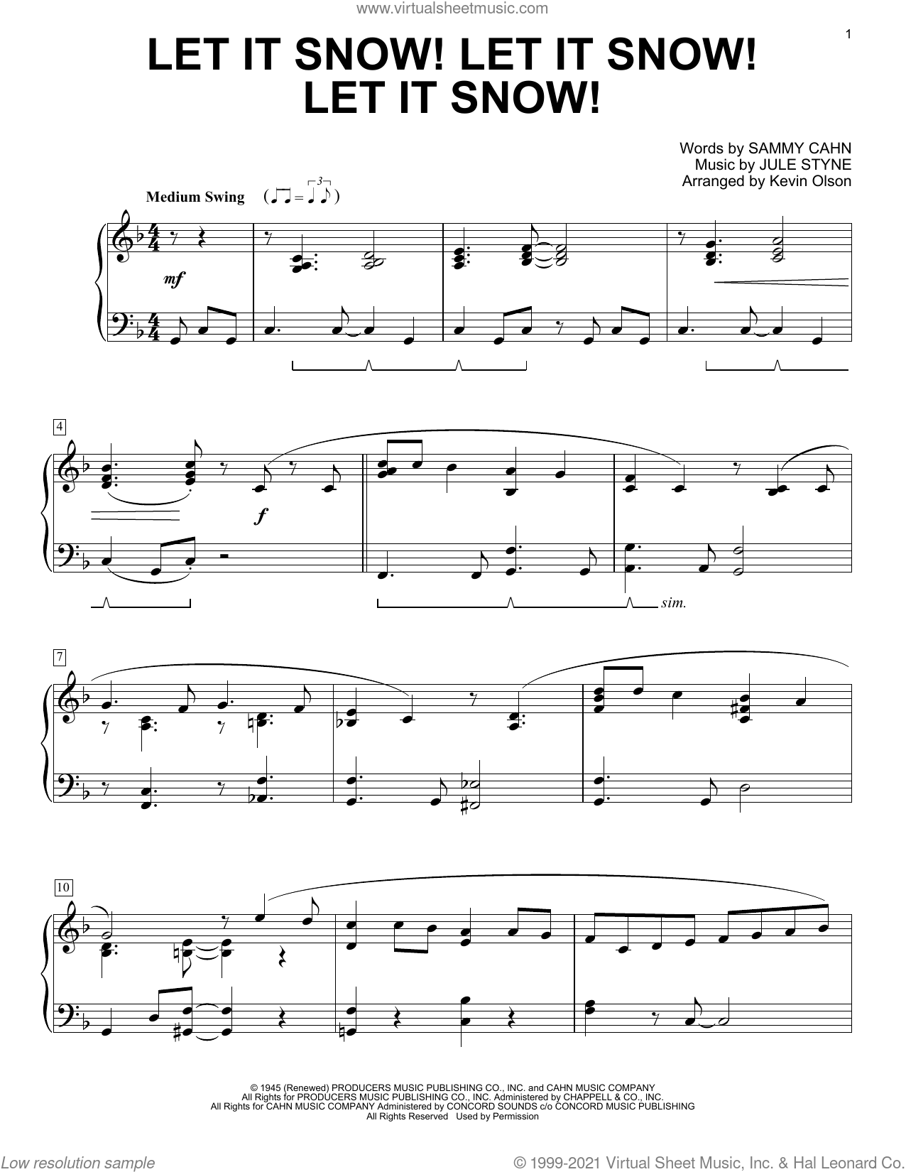 Let It Snow! Let It Snow! Let It Snow! (arr. Kevin Olson) sheet music ...