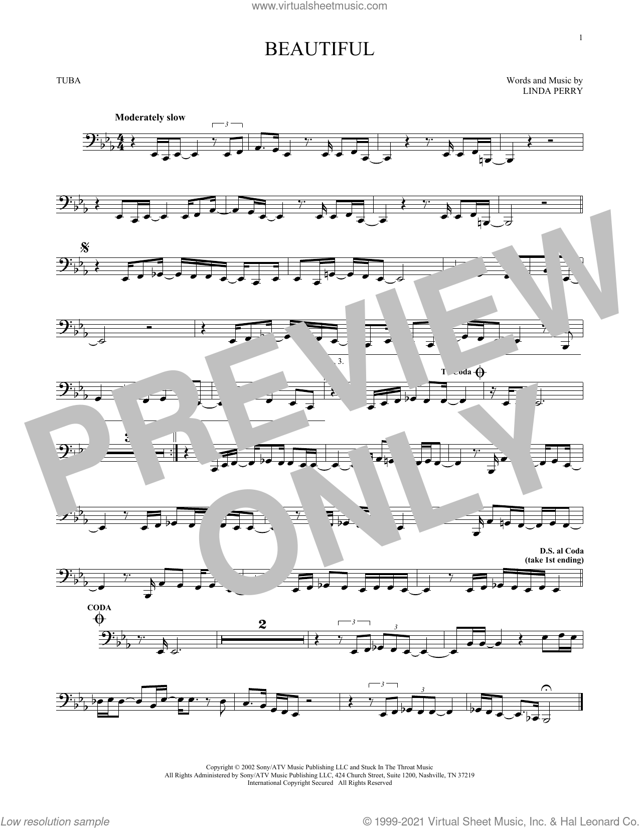 Beautiful sheet music for Tuba Solo (tuba) (PDF-interactive)