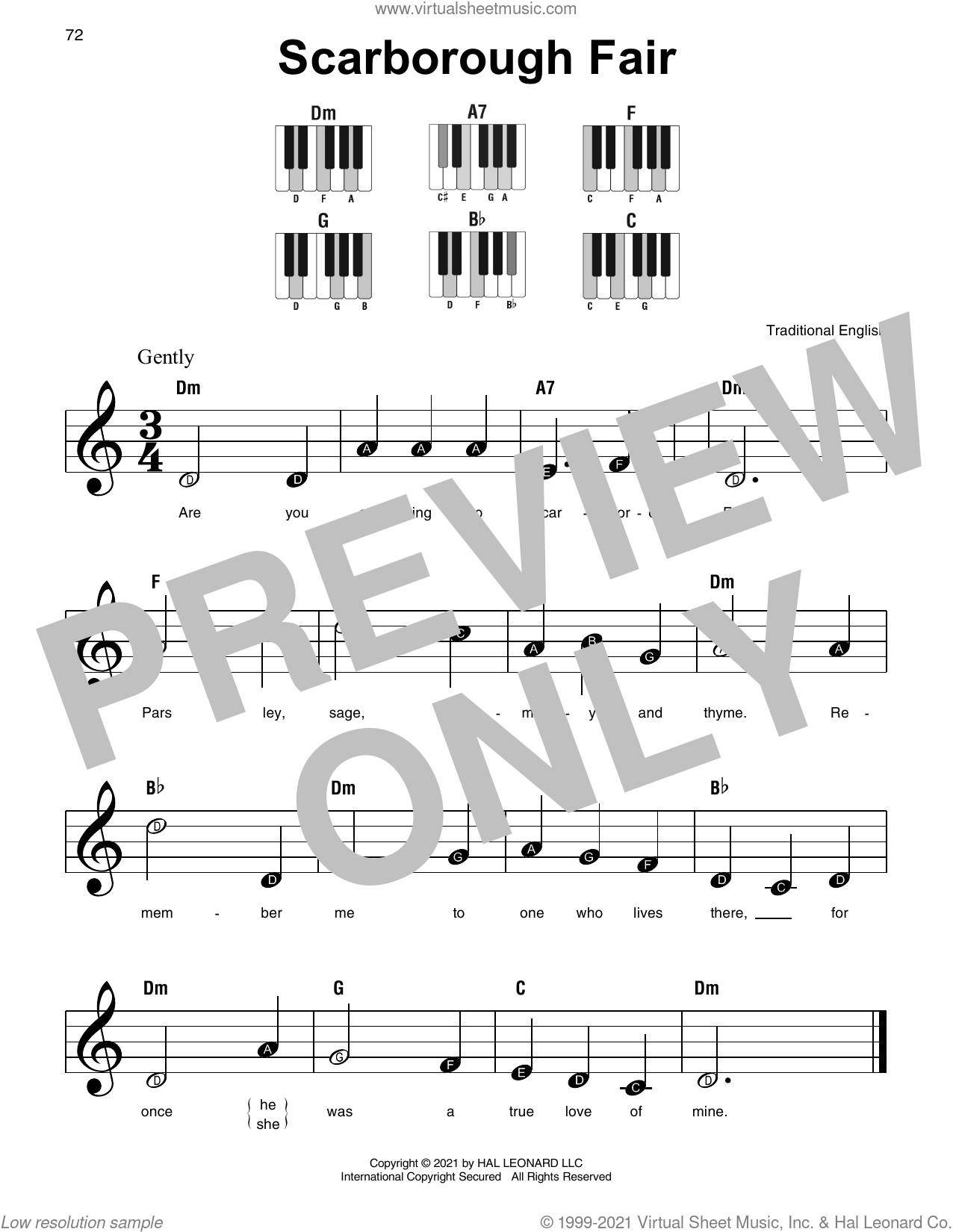 Scarborough Fair (Piano) Partitura - Sheet Music 