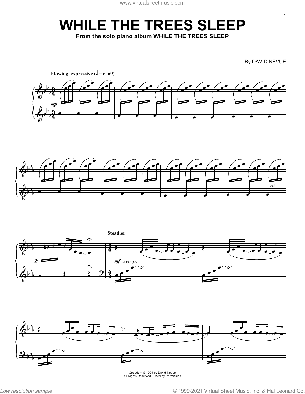 While The Trees Sleep sheet music for piano solo (PDF)