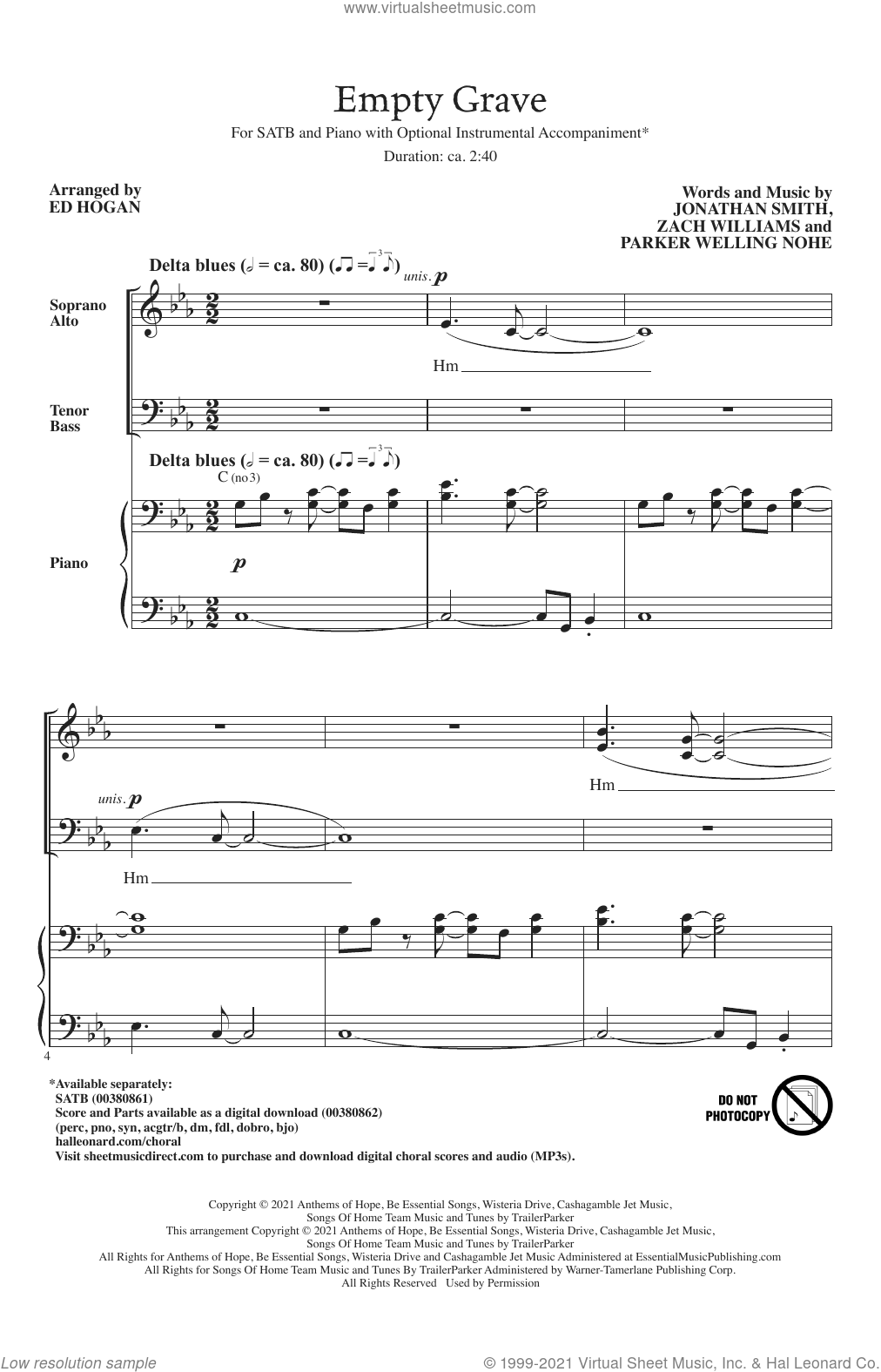 SATB Choral Manuscript Paper (Blank) - 4-Part - Digital Sheet Music