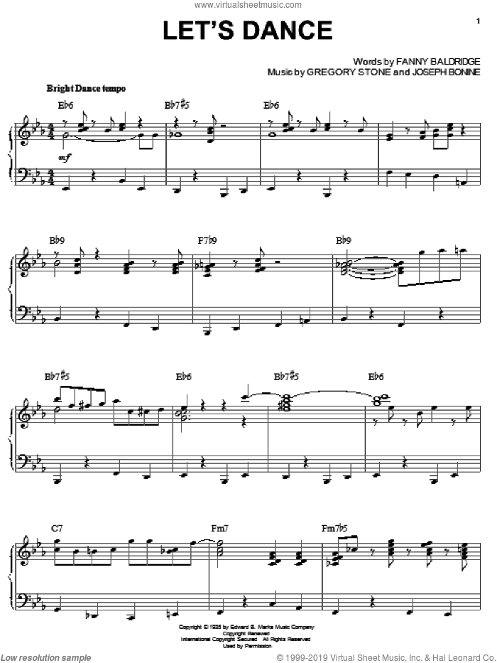 Benny Goodman: Let's Dance sheet music for piano solo (PDF)