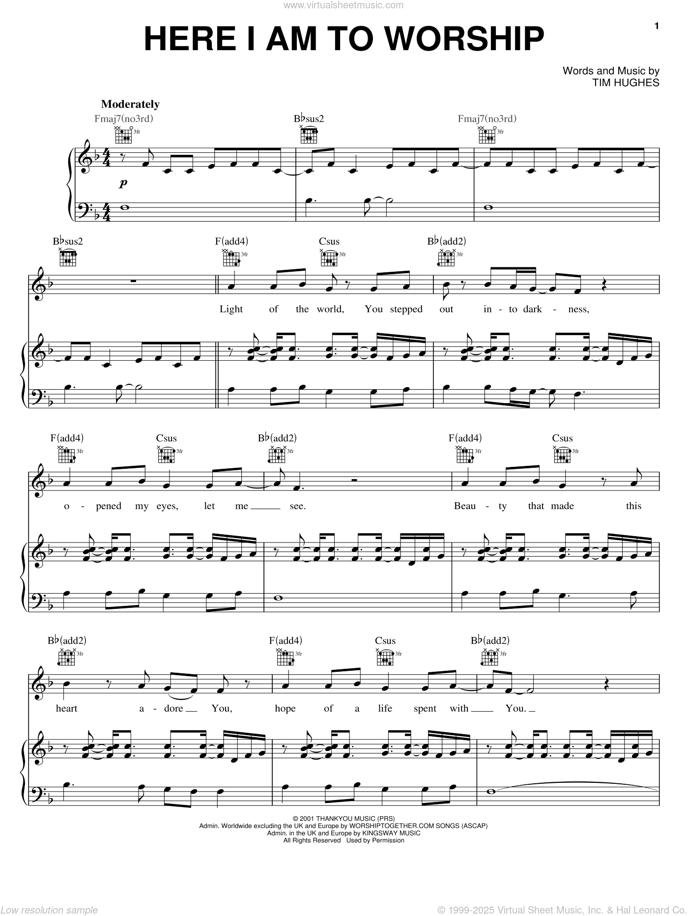 Phillips, Craig & Dean: Here I Am To Worship sheet music for voice ...