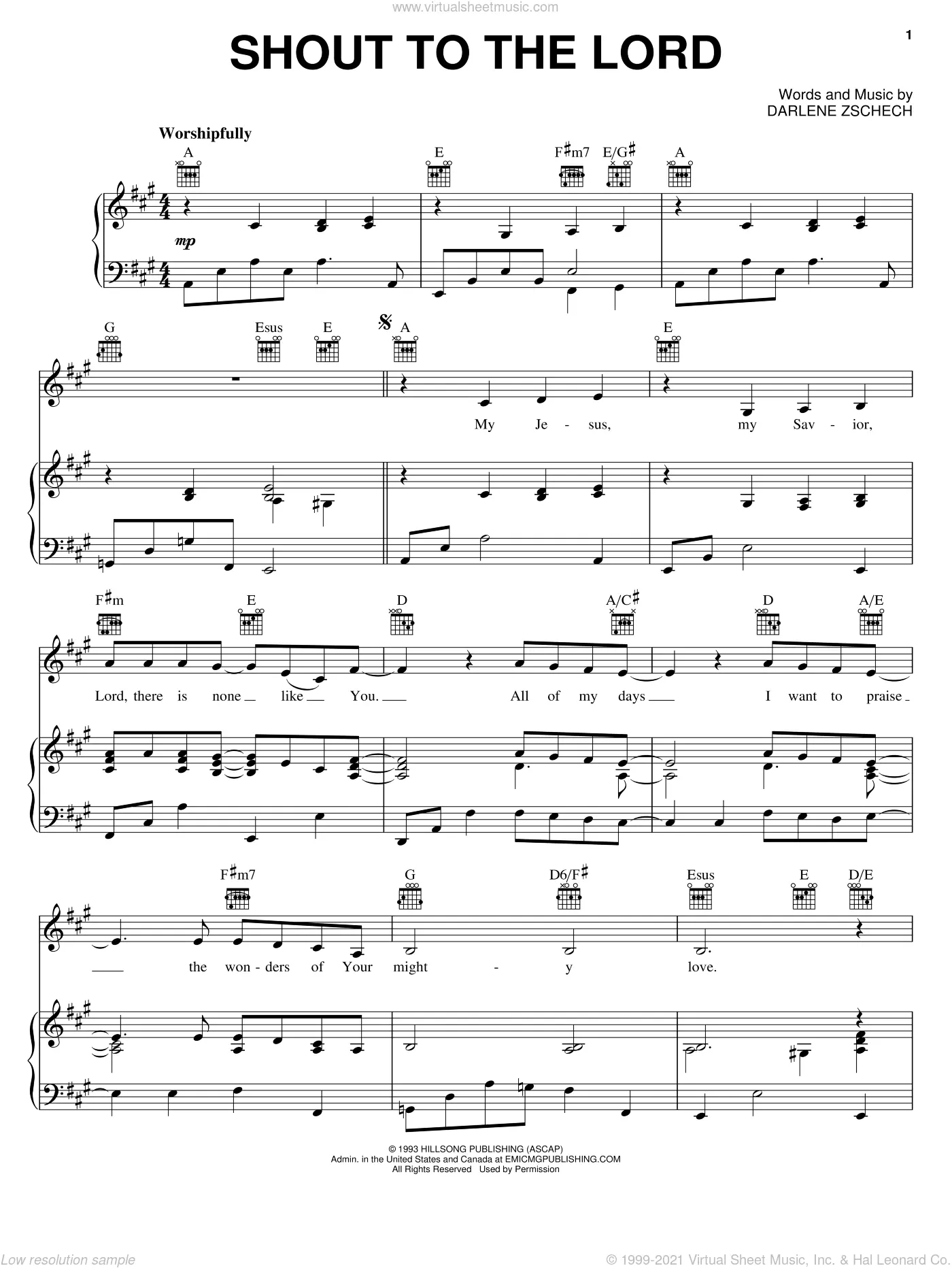 Shout to the lord sheet music pdf