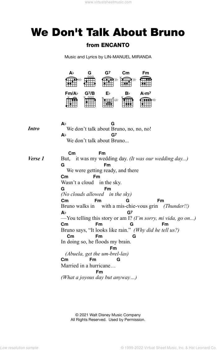 We Don't Talk About Bruno (from Encanto) sheet music for guitar