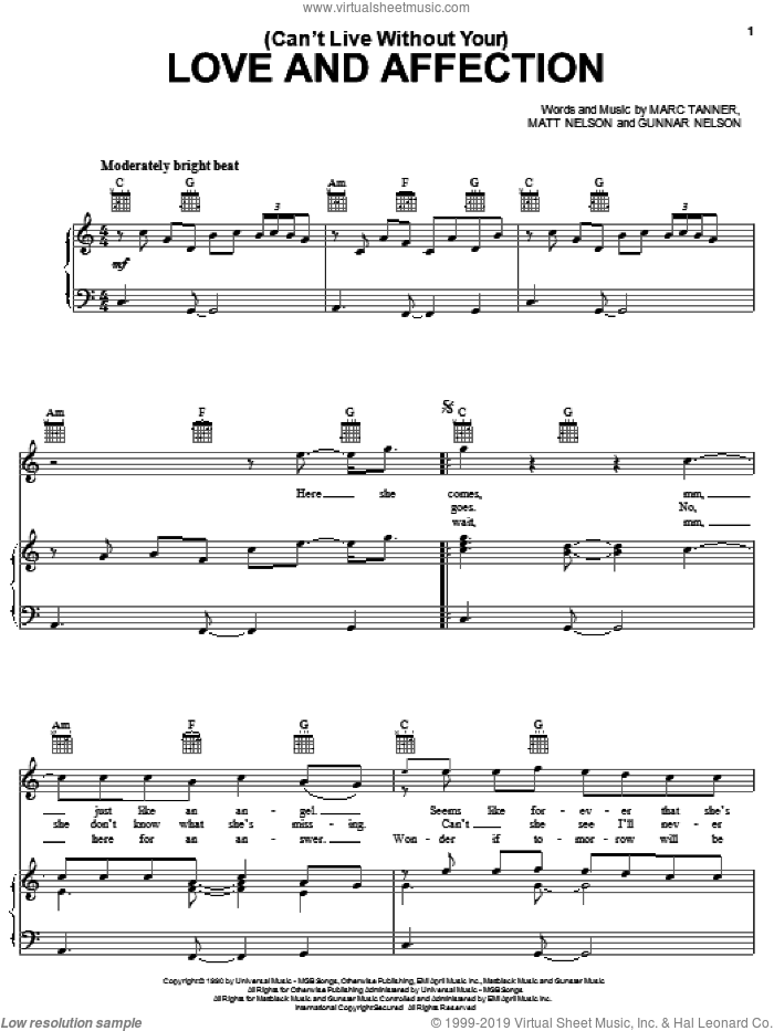 Can't Live Without Your) Love And Affection - Guitar TAB