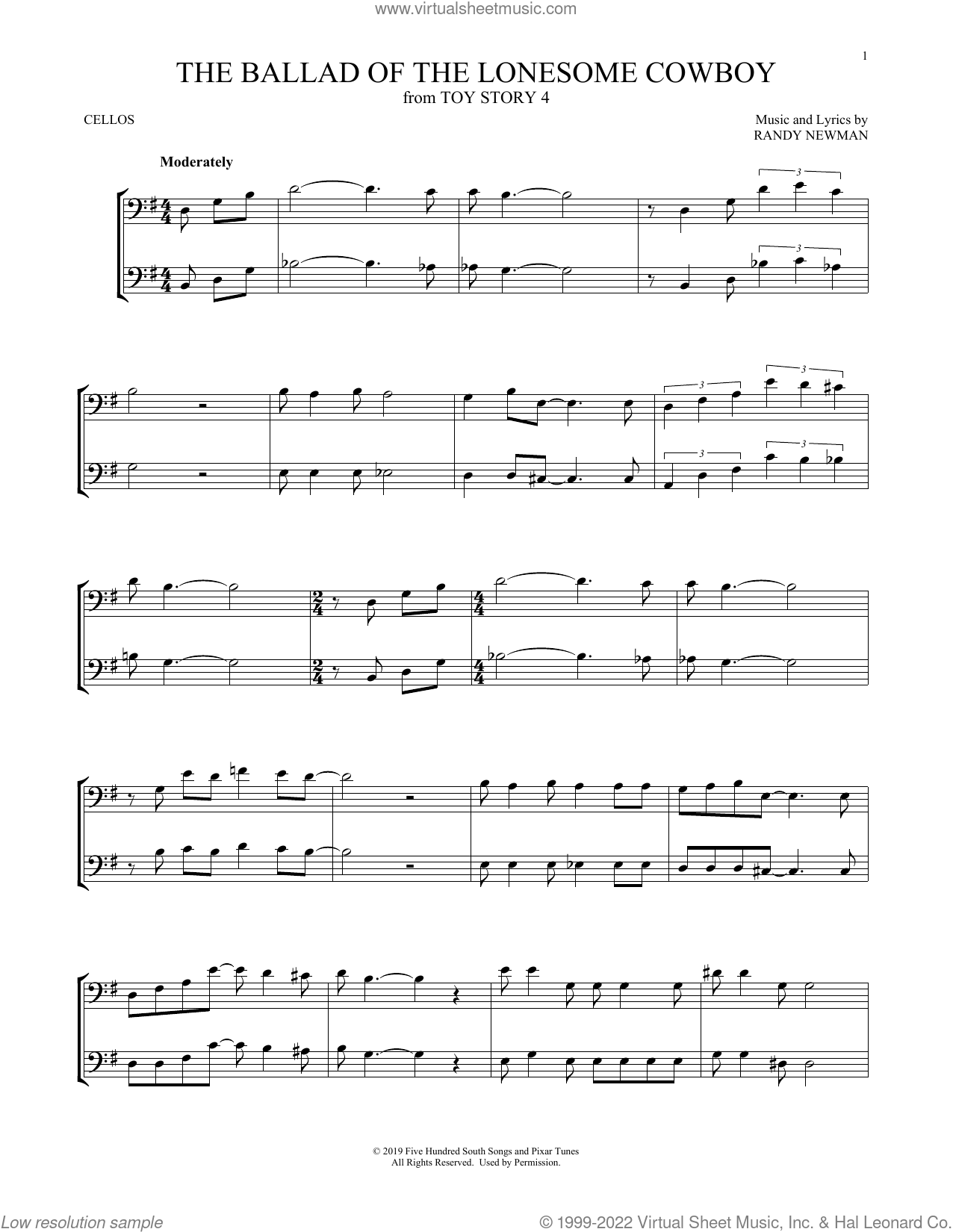 The Ballad Of The Lonesome Cowboy (from Toy Story 4) sheet music for