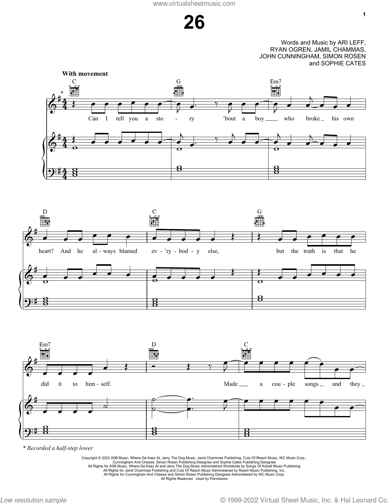 Shawtys like a melody Sheet music for Piano (Solo) Easy