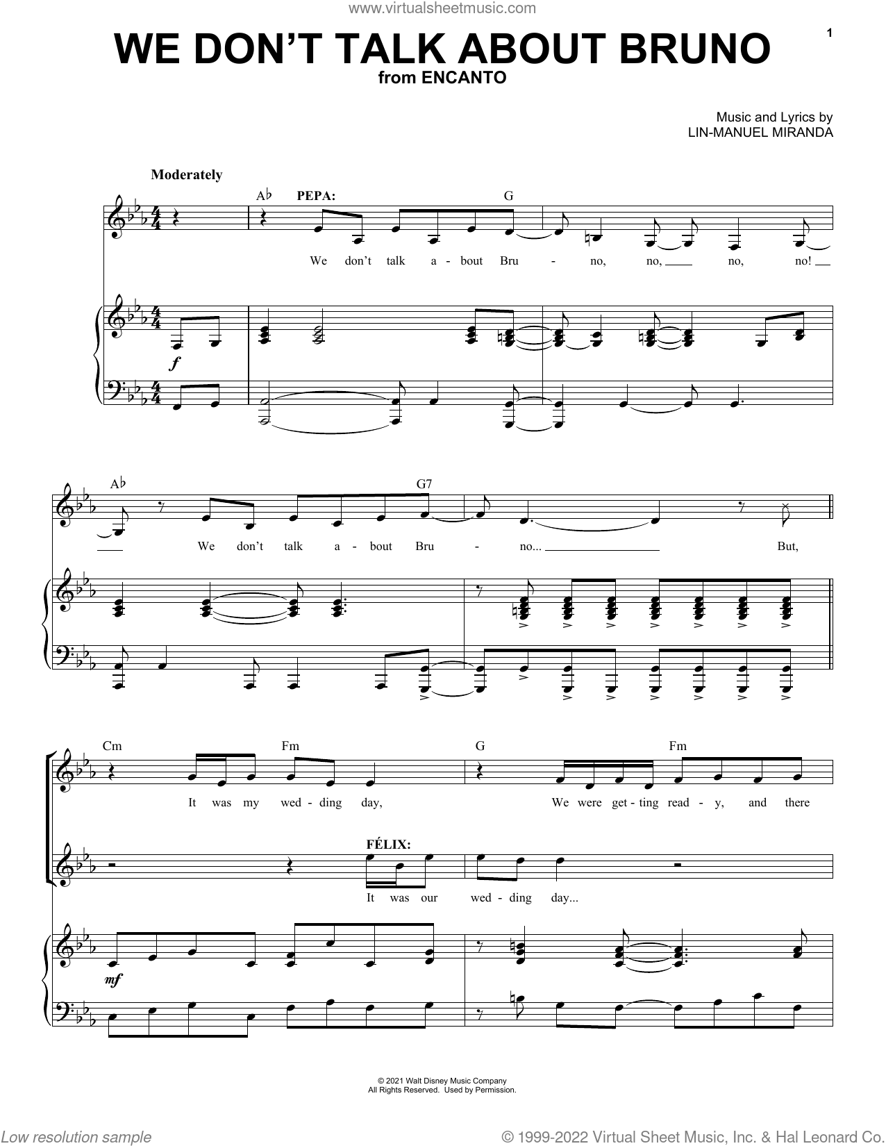we-don-t-talk-about-bruno-from-encanto-sheet-music-for-voice-and-piano for Disney Piano Sheet Music Free Printable We Don't Talk About Bruno (from Encanto) sheet music for voice and piano for Disney Piano Sheet Music Free Printable