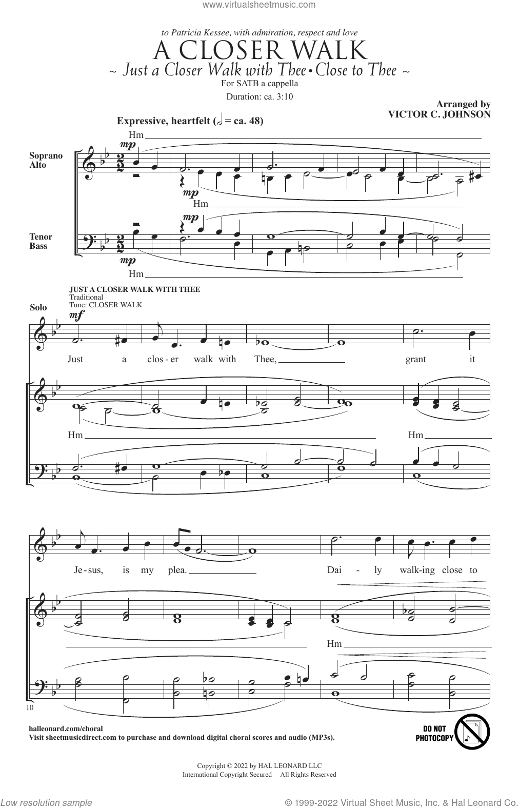 A Closer Walk Sheet Music For Choir Satb Soprano Alto Tenor Bass 