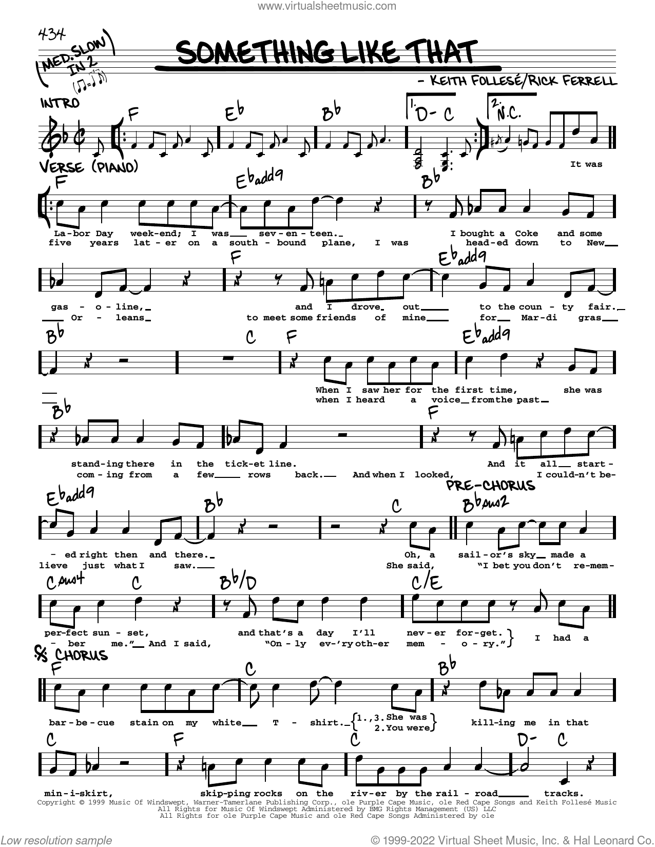 Something Like That Sheet Music Real Book With Lyrics Pdf