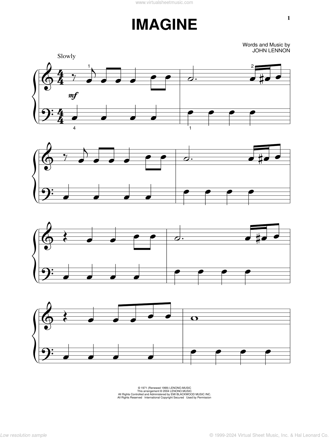 John Lennon Imagine Piano Sheet Music Pdf