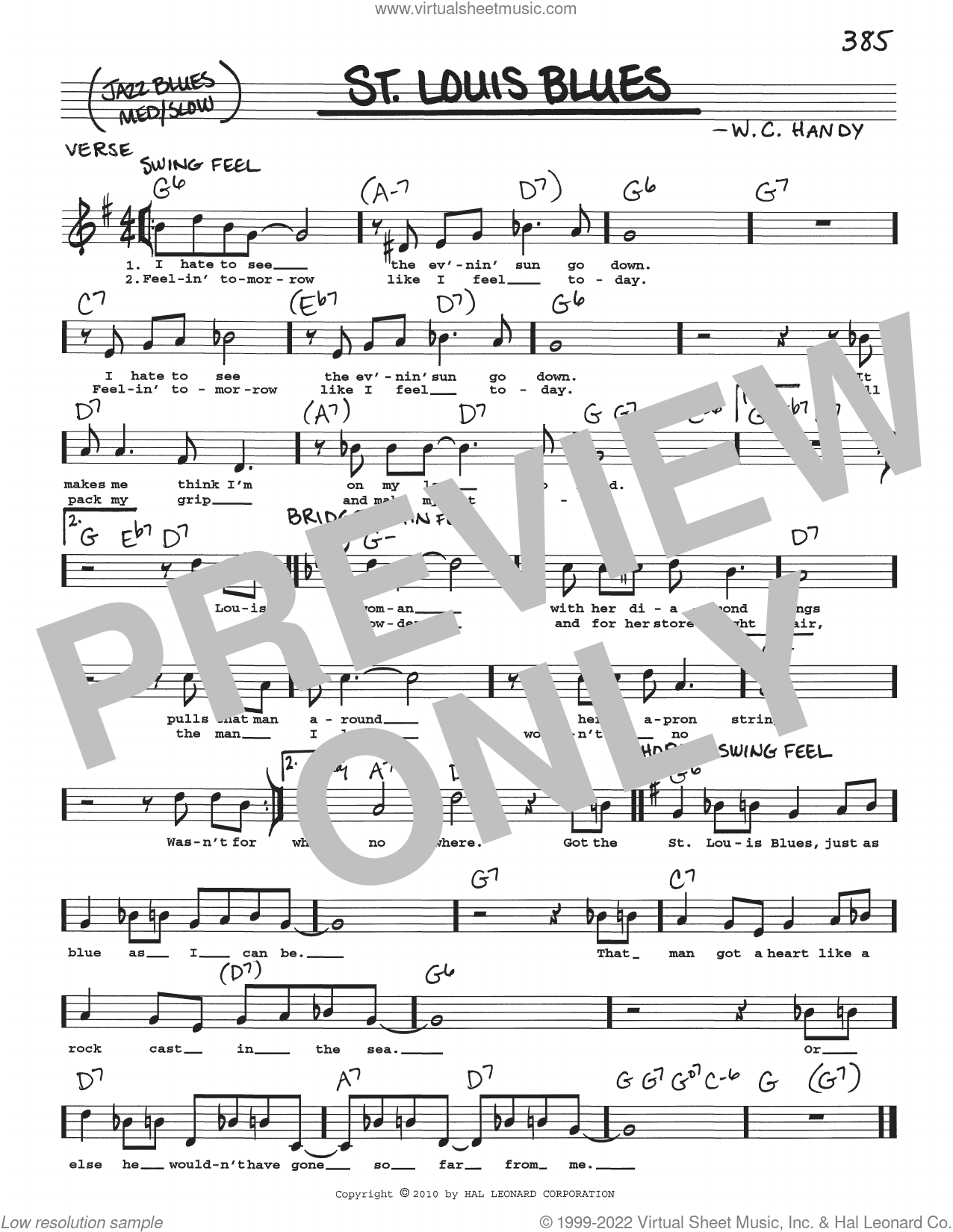 Print and Download St. Louis Blues Sheet Music; Sheet Music