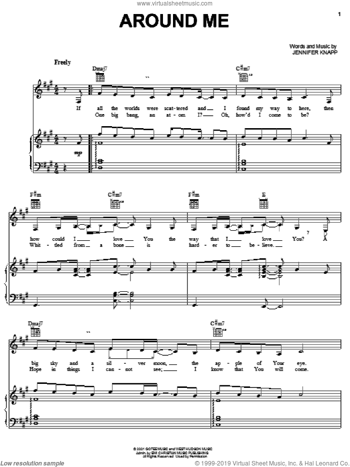 Around Me sheet music for voice, piano or guitar (PDF)