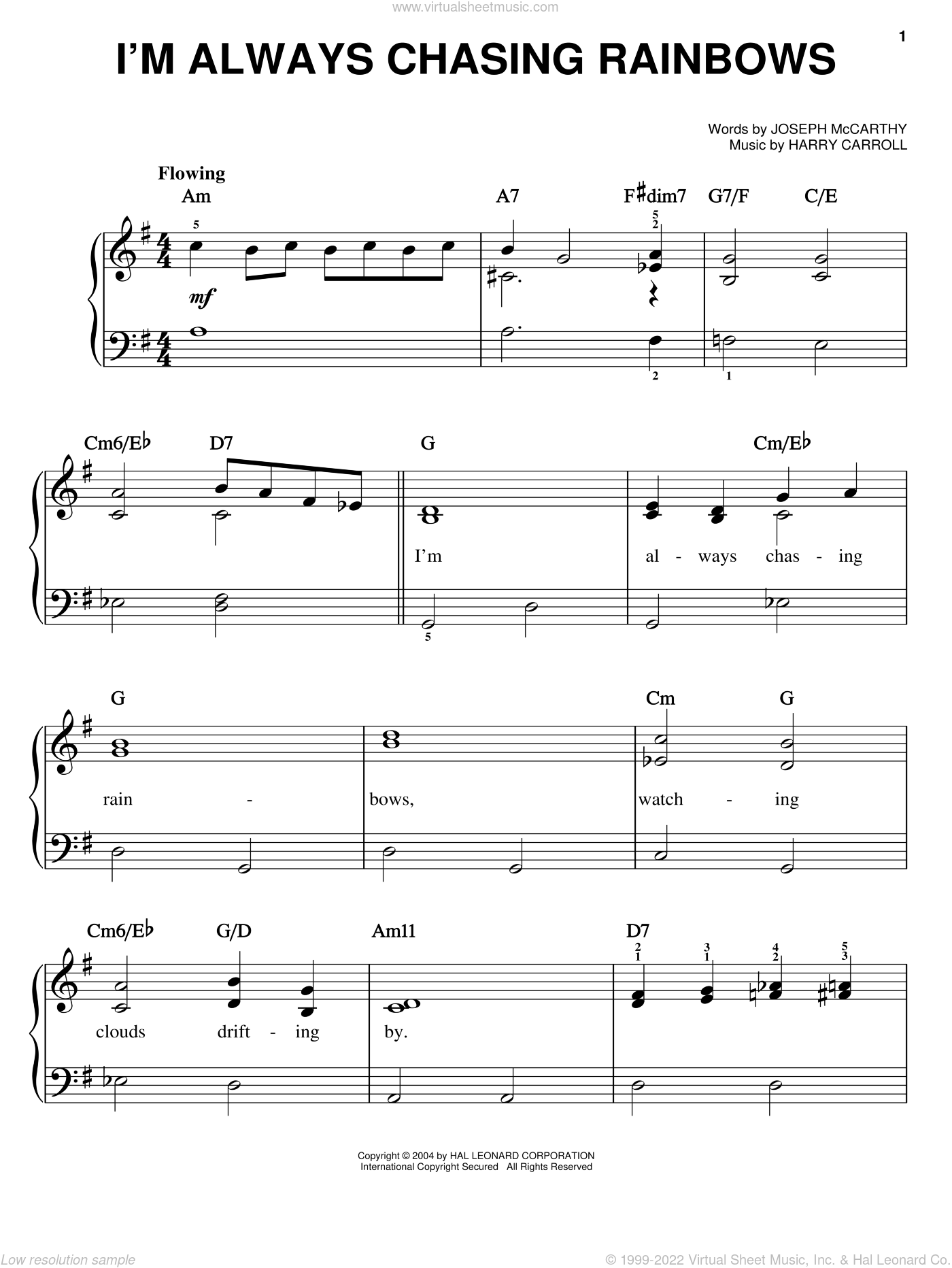 Garland I M Always Chasing Rainbows Sheet Music For Piano Solo