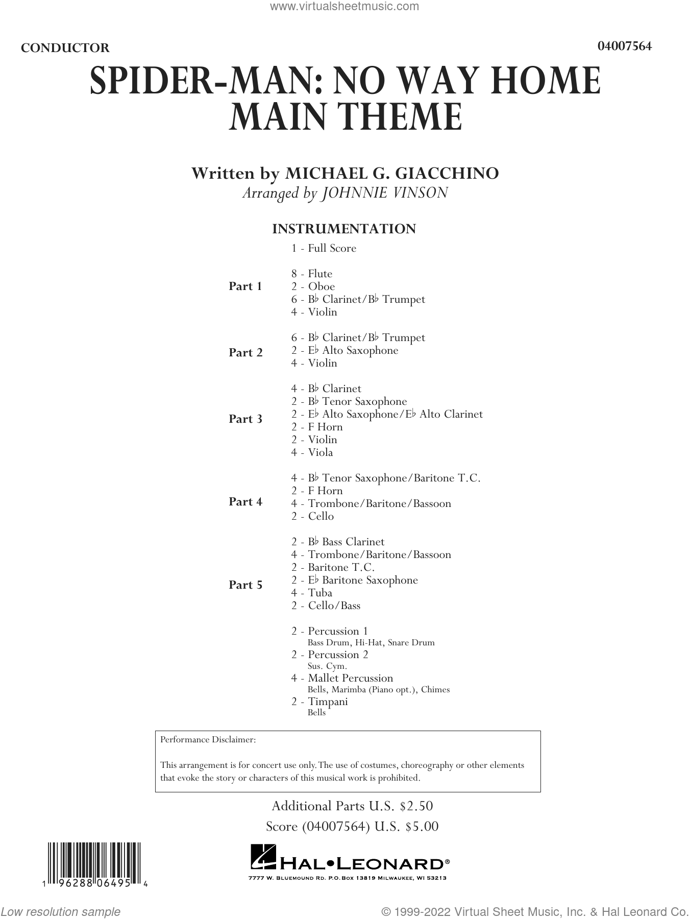 Spider-Man: No Way Home Main Theme (arr. Vinson) - Pt.1 - Flute Sheet Music, Michael Giacchino