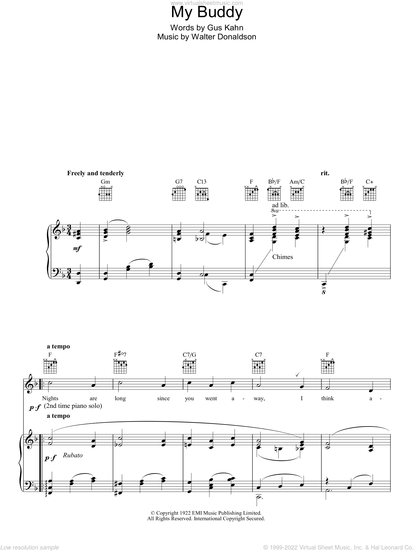 Kahn My Buddy Sheet Music For Voice Piano Or Guitar Pdf - roblox piano songs easy sheet the buddy