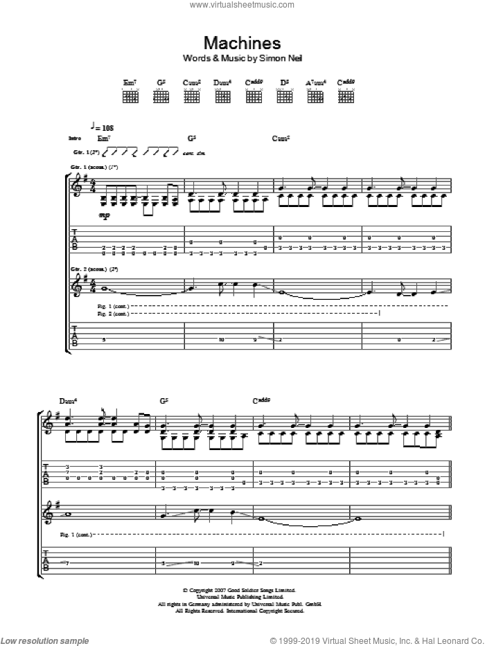 Machines sheet music for guitar (tablature) (PDF)