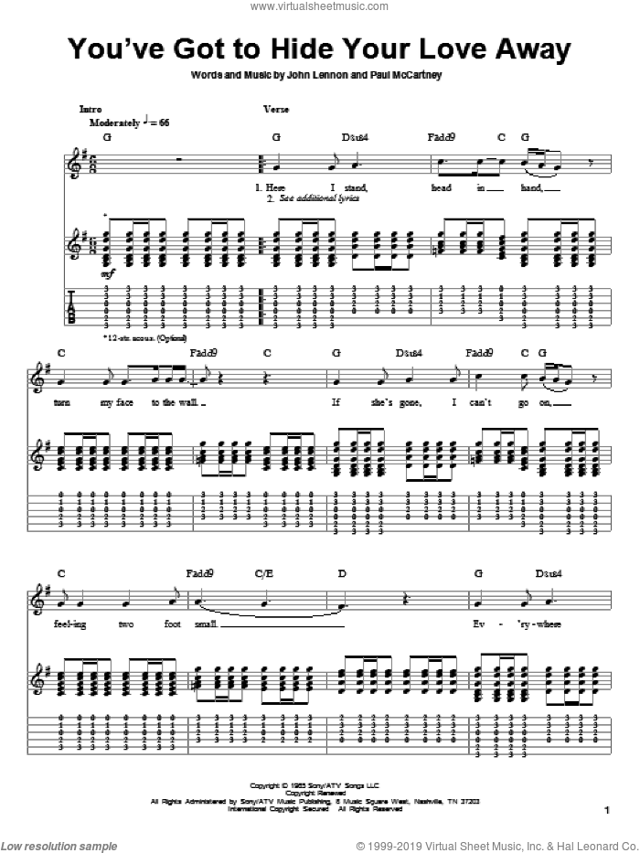 Beatles You've Got To Hide Your