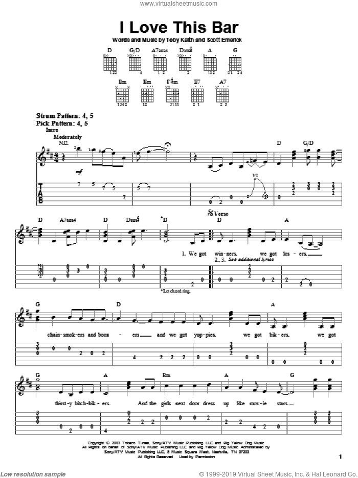 Toby Keith Guitar Chords