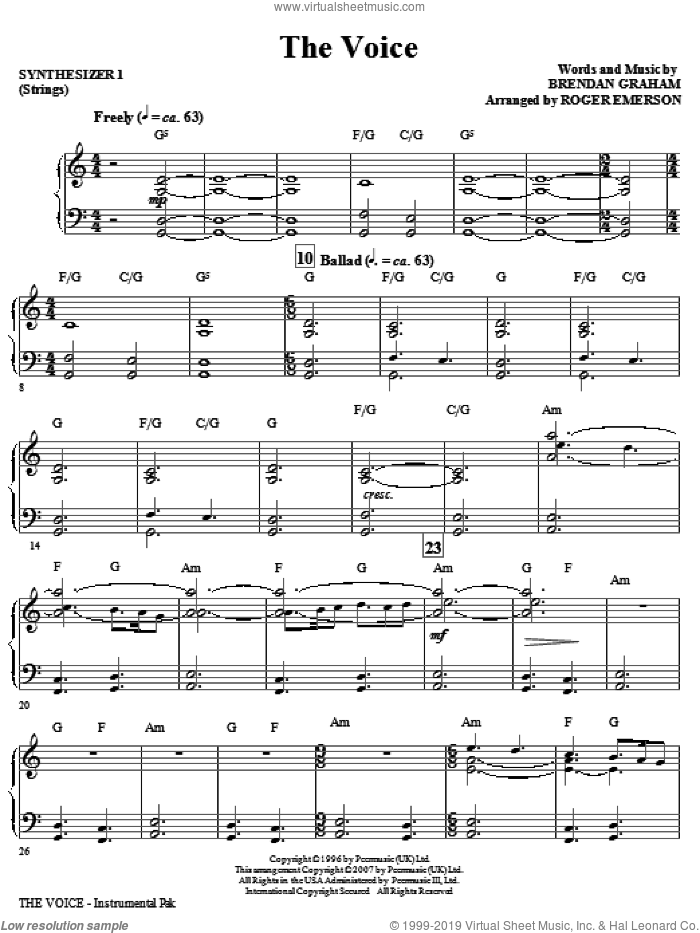 The Voice set of parts) sheet music for orchestra/band (Special)