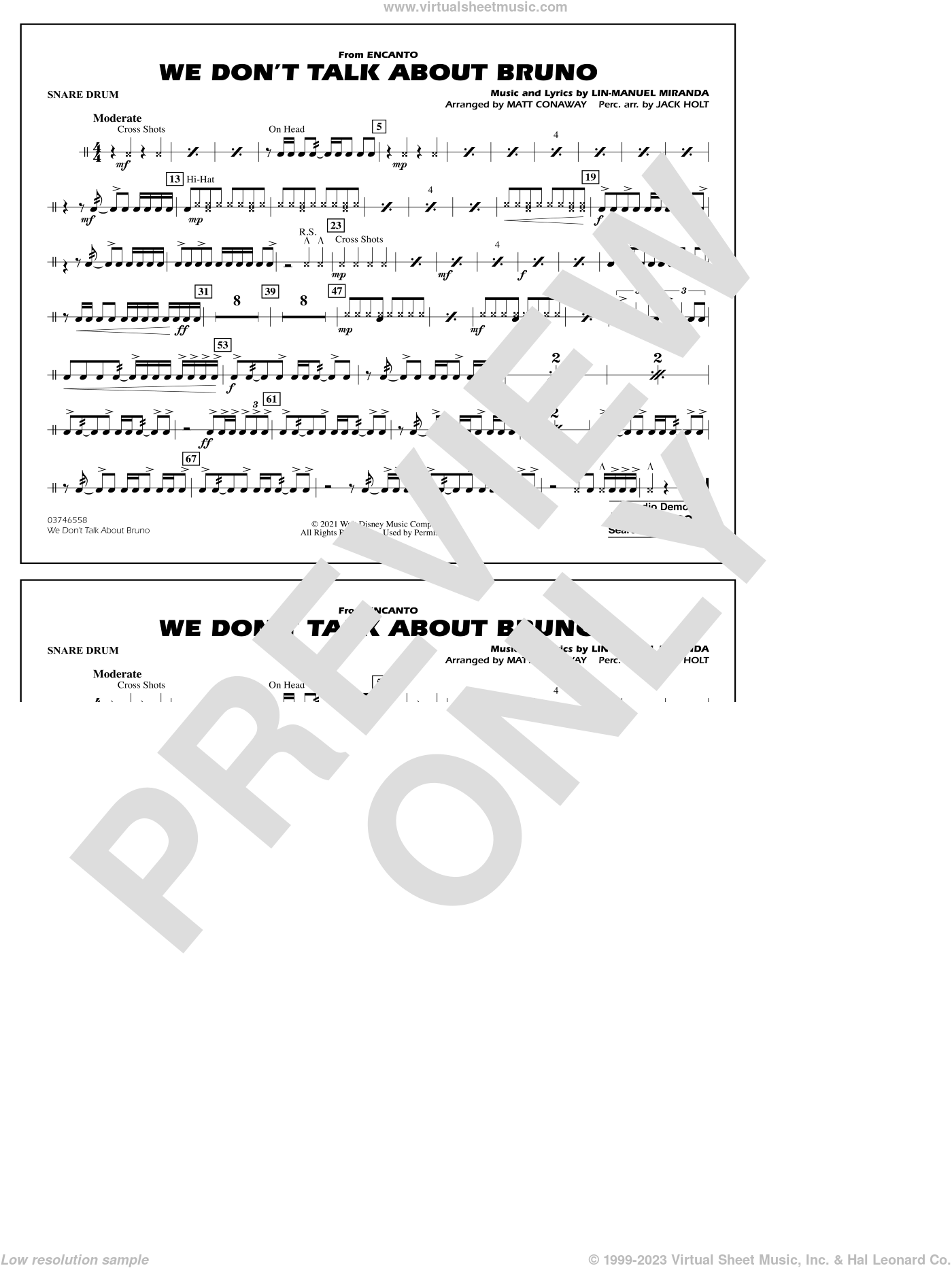 Miranda We Don't Talk About Bruno (from Encanto) (arr. Conaway) sheet