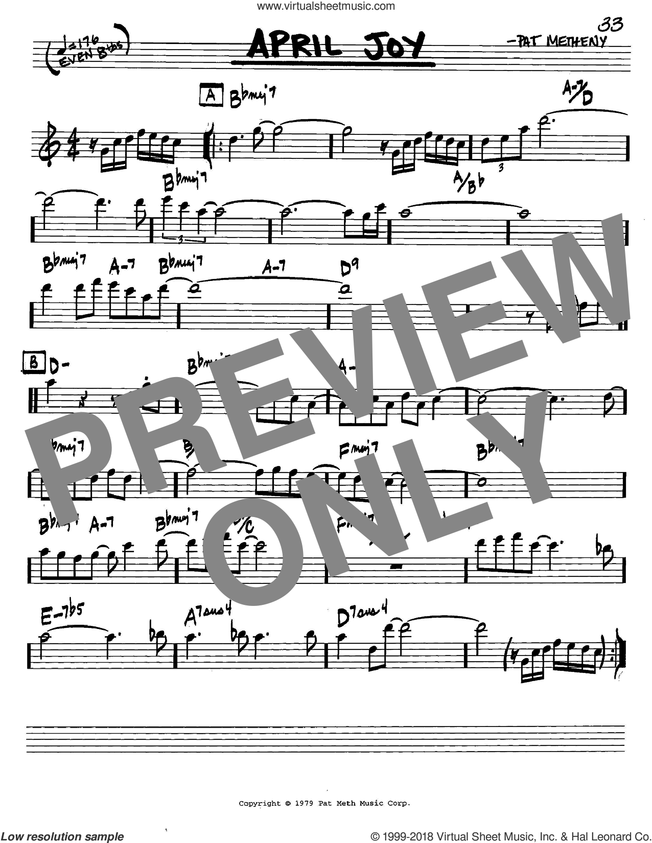 April Joy sheet music for voice and other instruments (in C)