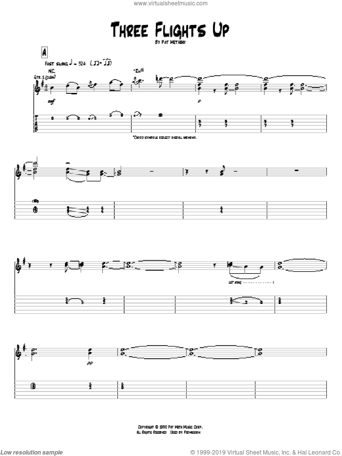 Three Flights Up sheet music for guitar (tablature) (PDF)