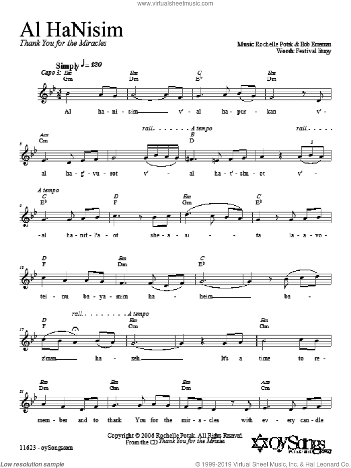 Al HaNisim Sheet Music For Choir (2-Part) (PDF)