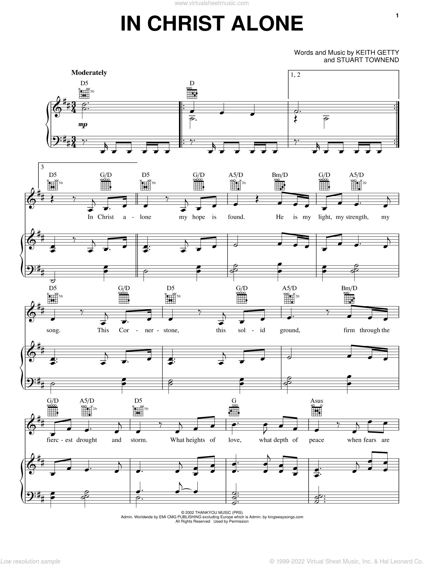 Newsboys In Christ Alone Sheet Music For Voice Piano Or Guitar