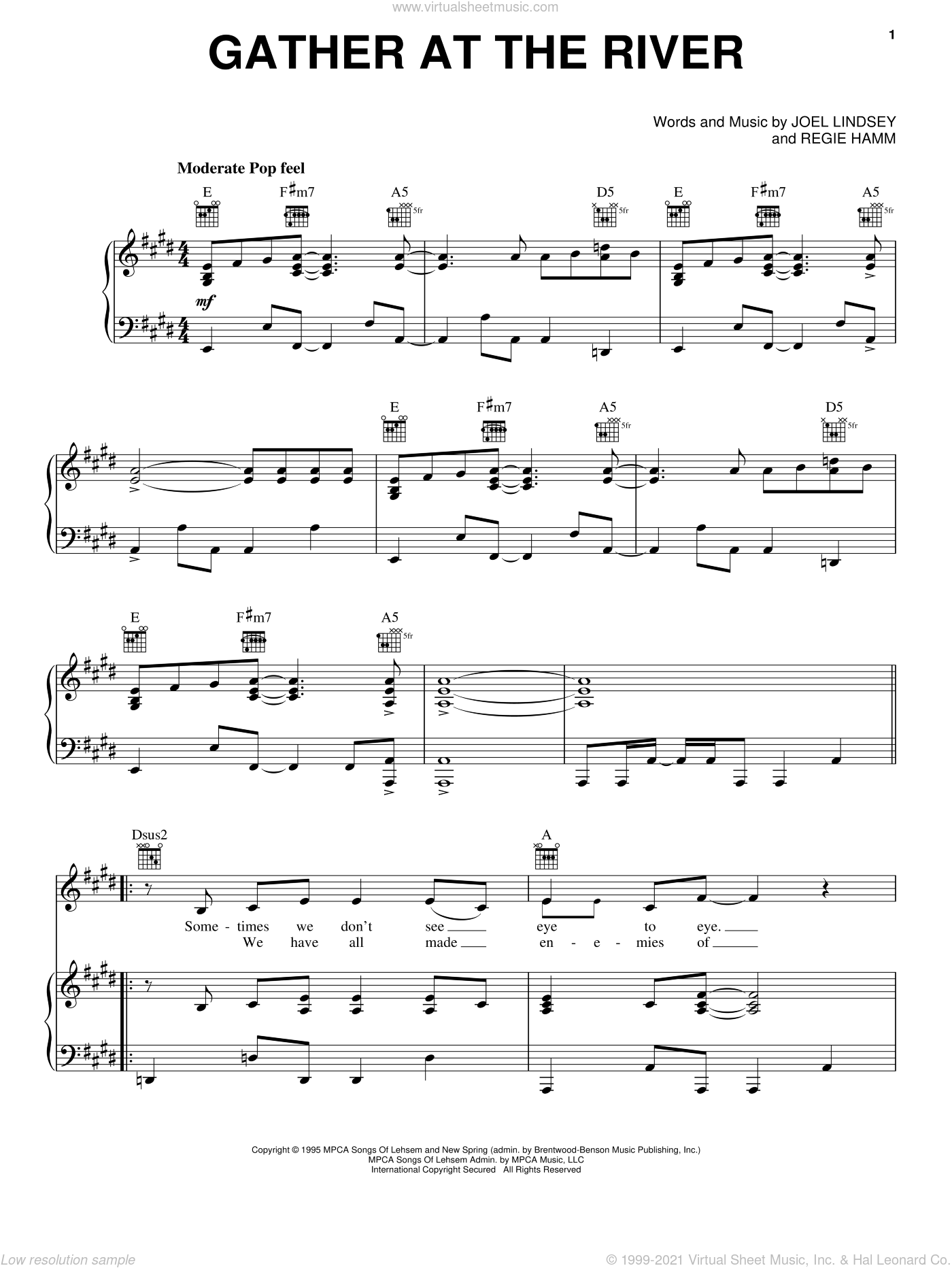 Gather At The River sheet music for voice, piano or guitar (PDF)