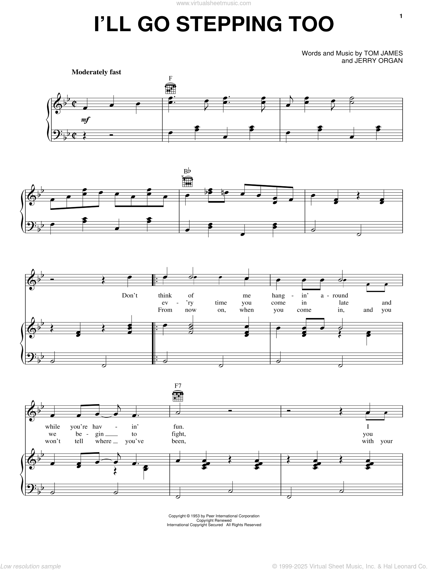 Scruggs - I'll Go Stepping Too sheet music for voice, piano or guitar