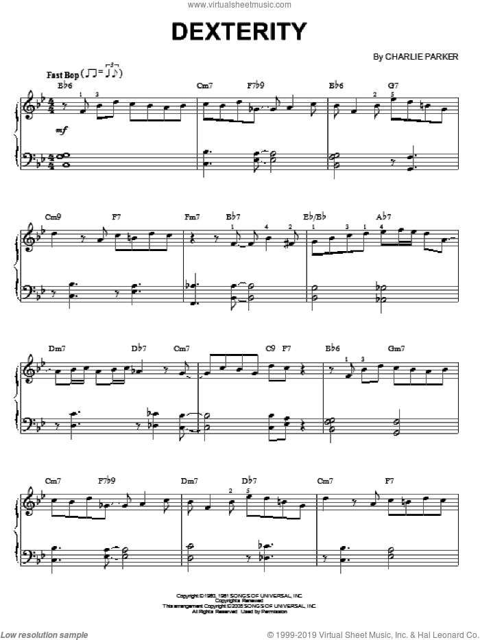 Dexterity sheet music for piano solo (PDF-interactive)