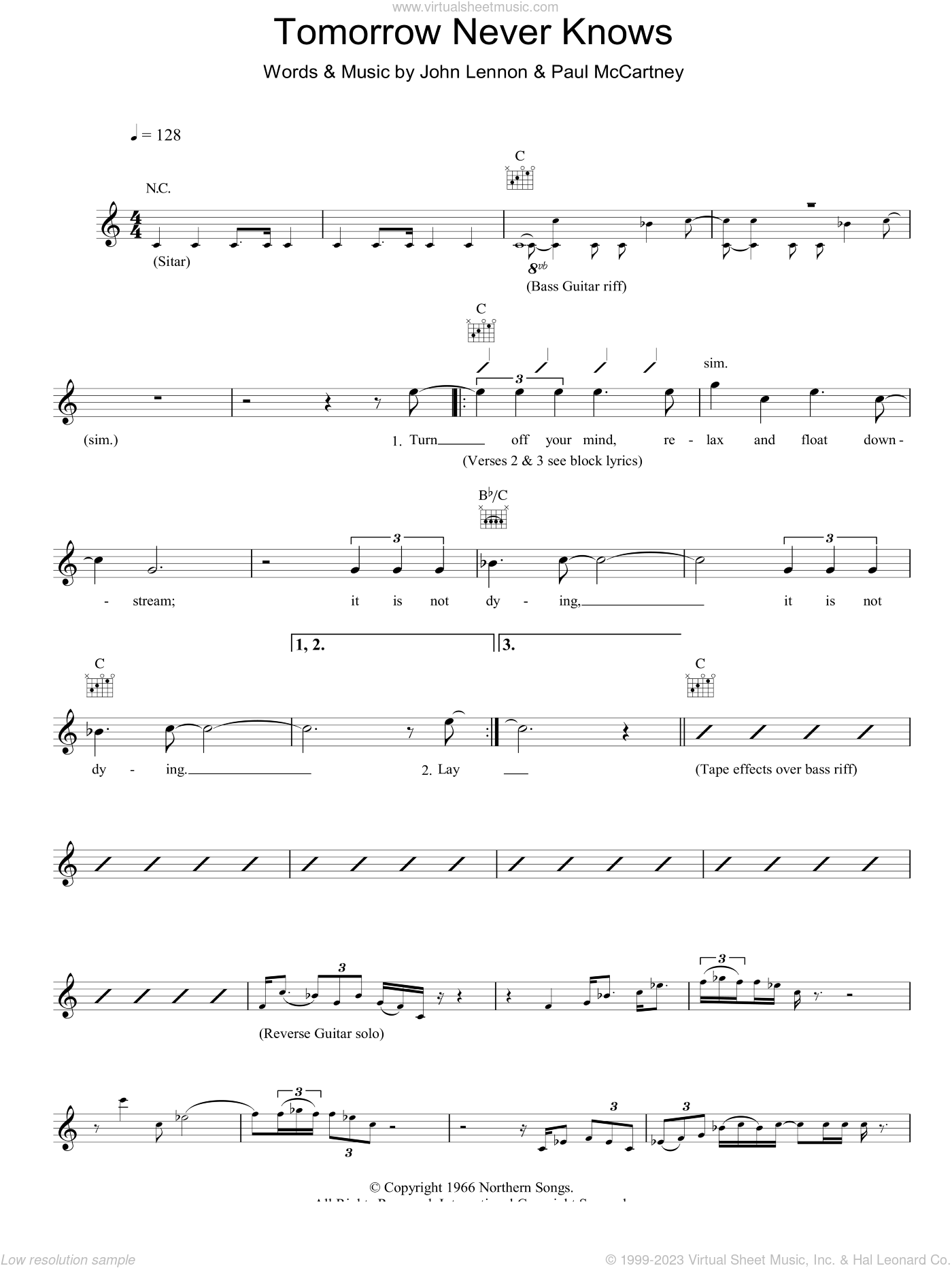 Beatles Tomorrow Never Knows Sheet Music Fake Book Pdf