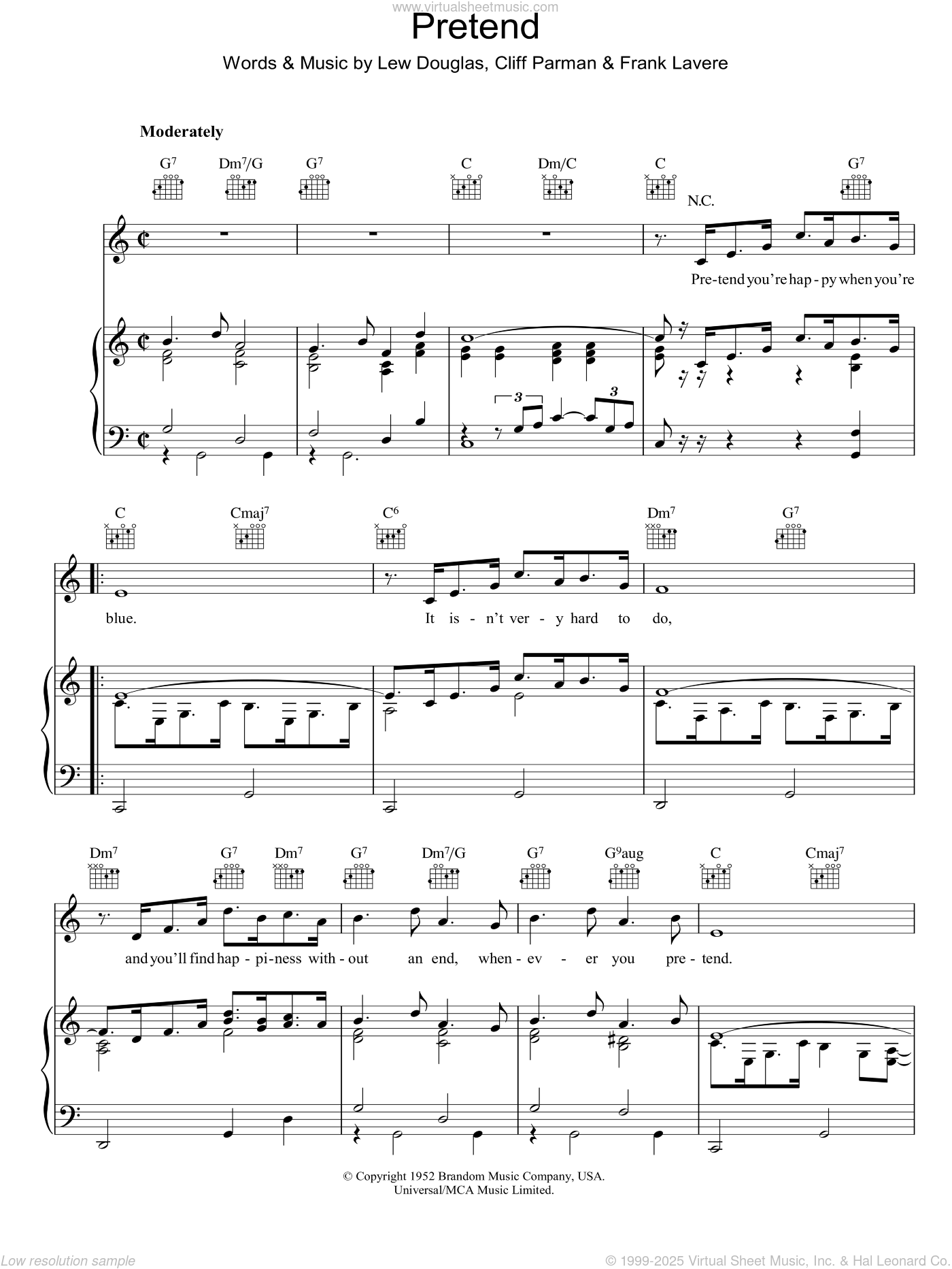 Pretending sheet music for piano solo (PDF-interactive)