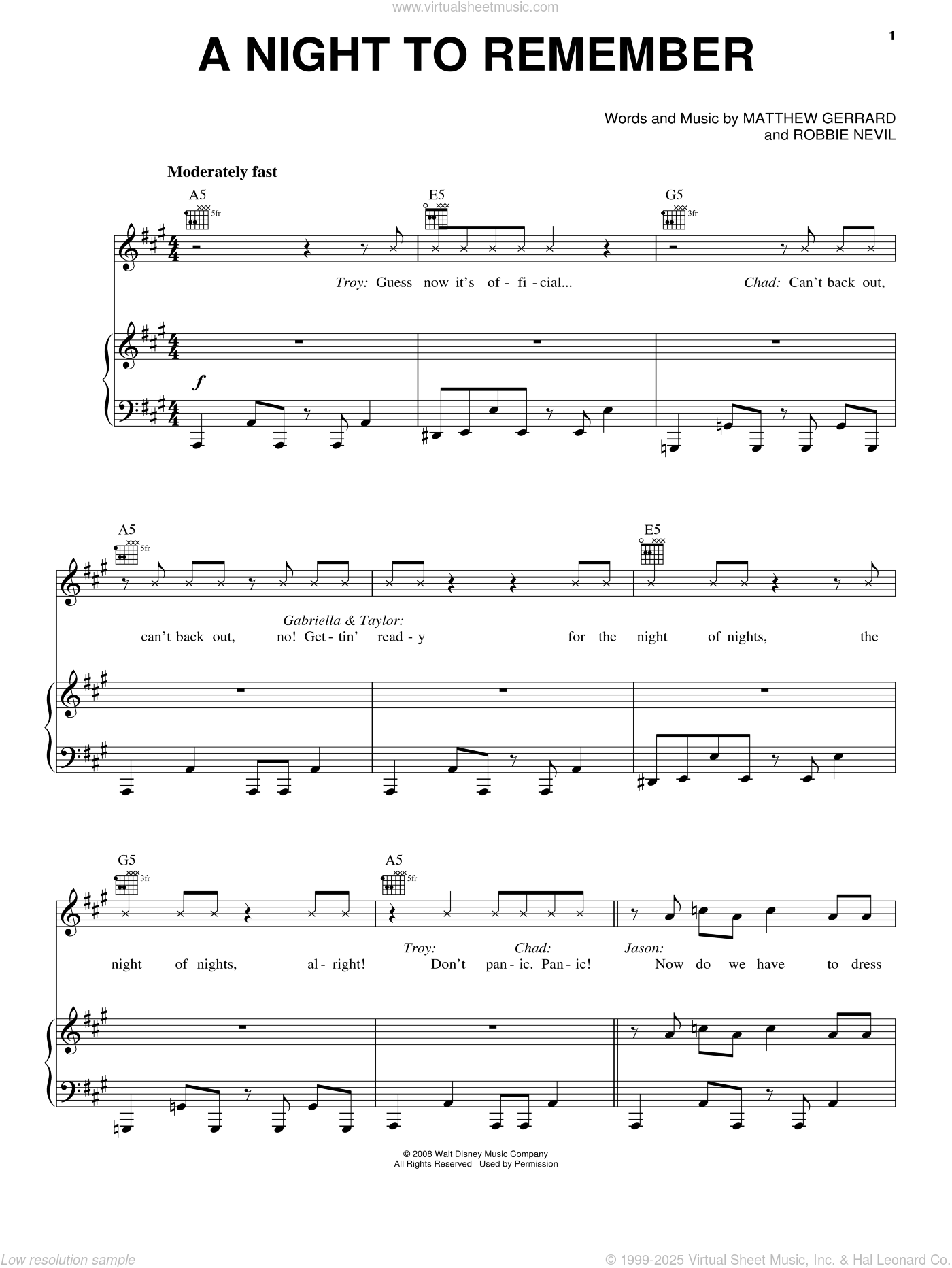 High School Musical – Spartiti Per Pianoforte, Voce E Chitarra, Hal Leonard, 2006