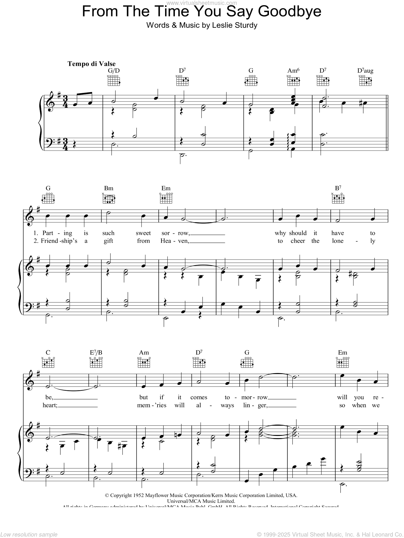 Lynn - From The Time You Say Goodbye sheet music for voice ...